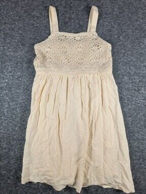 Eyeshadow Girl off-white smocked crochet sundress, girl's large 14